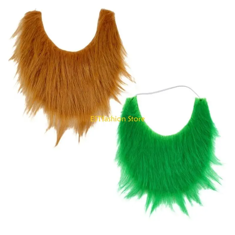 Y5GC باتريك يوم DIY فستان بتصميم حالم فو اللحية زغب اللحى الطويلة تأثيري حلي الدعائم