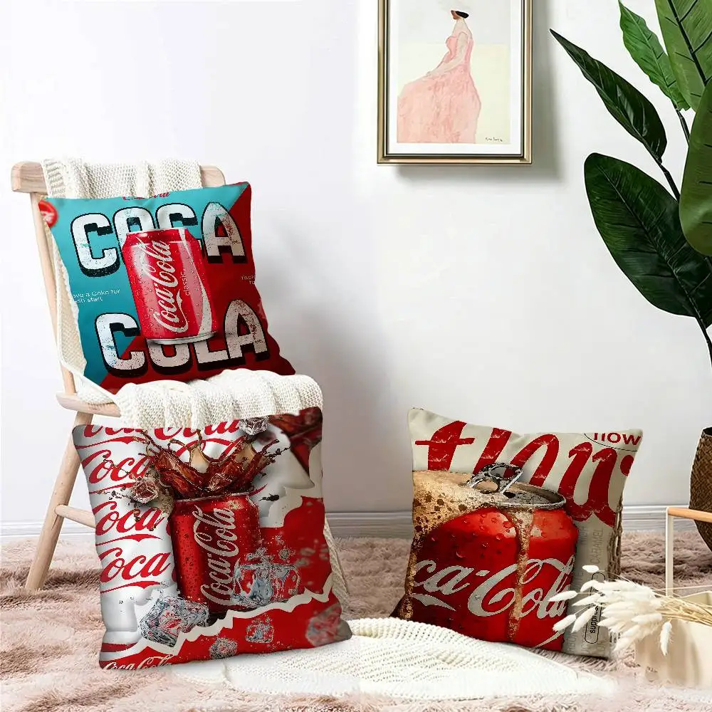 C-Cocas-C-Colas Office Cushion Pillowcase Car Cushion Cover45X45CM Lumbar Pillowcase Sofa Pillowcover