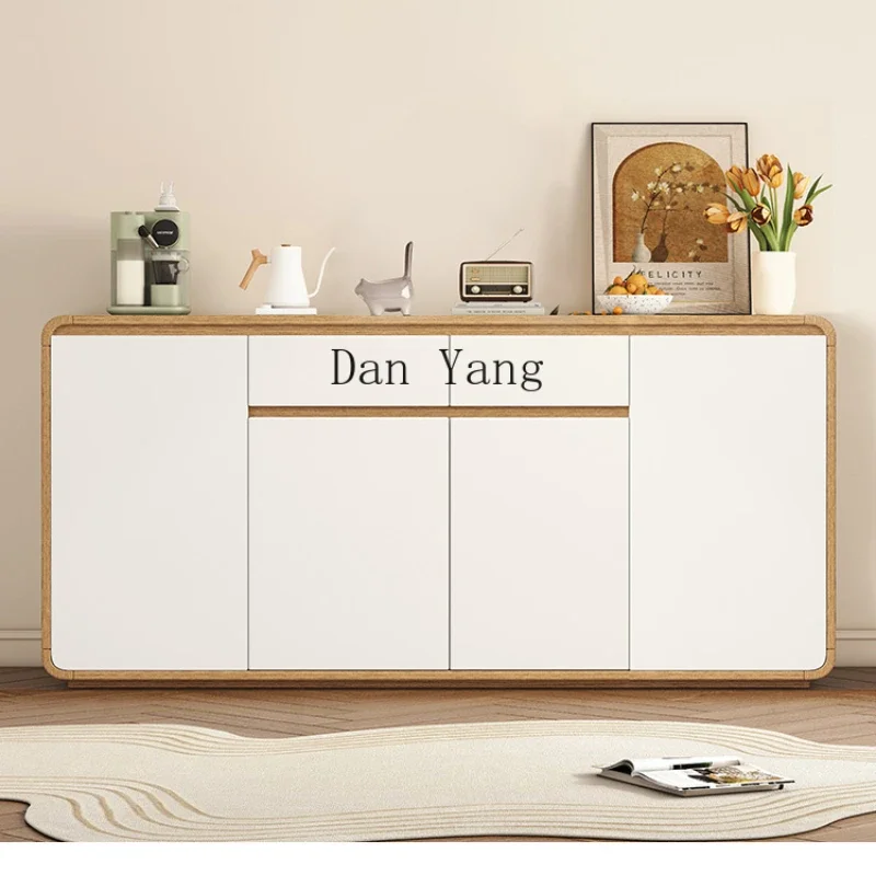 YJ solid wood dining side cabinet modern simple living room against the wall tea cabinet kitchen storage cabinet storage