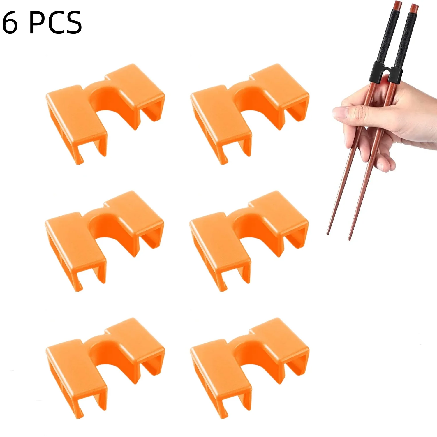6er-Pack wiederverwendbare Essstäbchen-Helfer, Training, Erwachsene, Kinder, rutschfeste Essstäbchen-Scharniere, Anschluss, tragbare Übungs-Essstäbchen-Hilfe