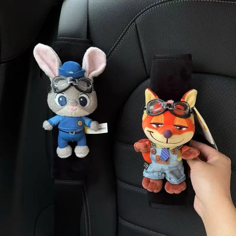 

Disney Zootopia Judy Nick Car Seatbelt Shoulder Pad Cute Couple Protective Cover Soft Car Interior Decoration Accessories Gift