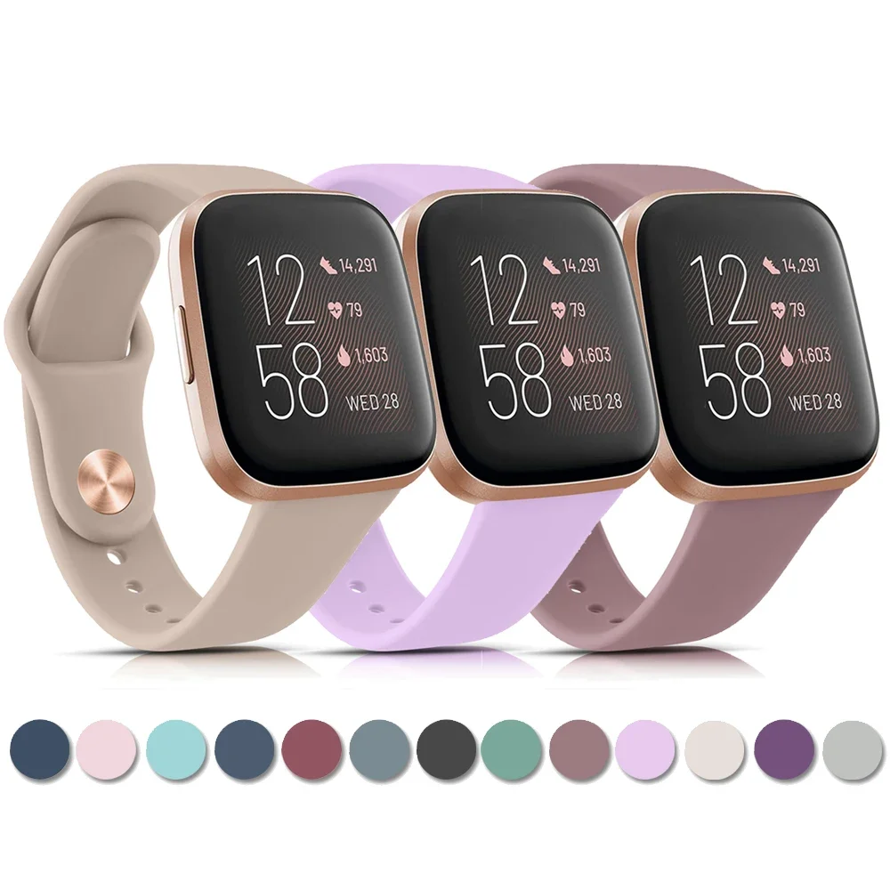 Silicone Sport Band for Fitbit Versa 1/Versa 2/Versa 3/Versa 4 Strap Wristband for Fitbit Versa Lite/Sense/Sense 2 Watch Bands