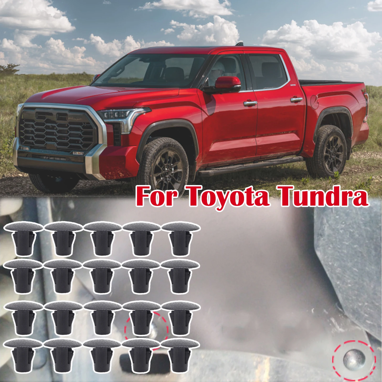 

20Pcs For Toyota Tundra XK50 XK40 XK30 2000 - 2016 2017 2018 Car Mud Flap Splash Guard Clips Fender Apron Liner Pins Rivets Trim