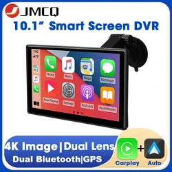 JMCQ 10.1 inch Large Screen Car Radio Multimedia Wireless Carplay Android Auto Dual Bluetooth 4K Front Cam GPS Navigation Player