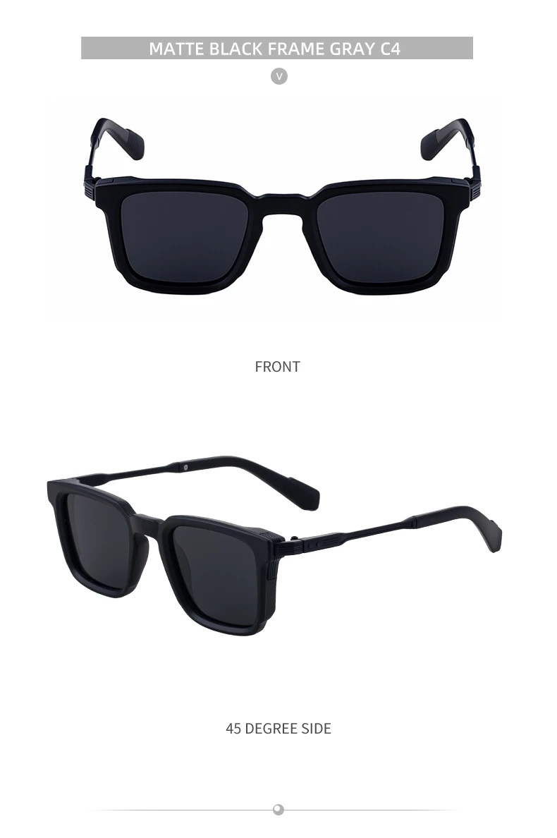 Polarisierte klassische quadratische Sonnenbrille für Herren 2026 – Luxusmarke Steampunk Fahrsonnenbrille für Männer – Vintage Outdoor-Brillen – Detail 17