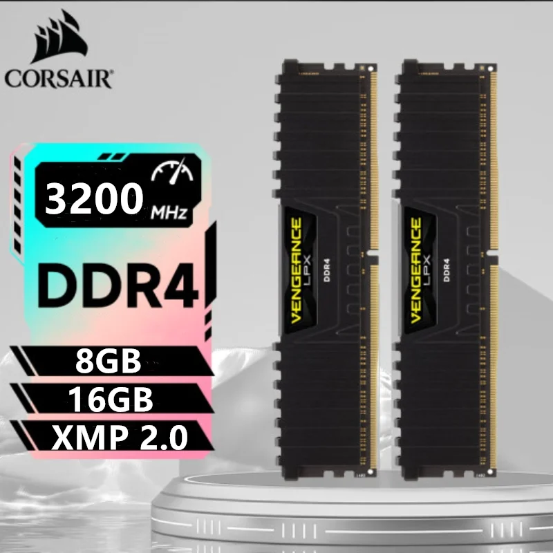 Corsair DDR4 RAM 8GB 16GB 3200MHz Vengeance LPX 1.35V 288-Pin DDR4 UDIMM Desktop Memory -Black