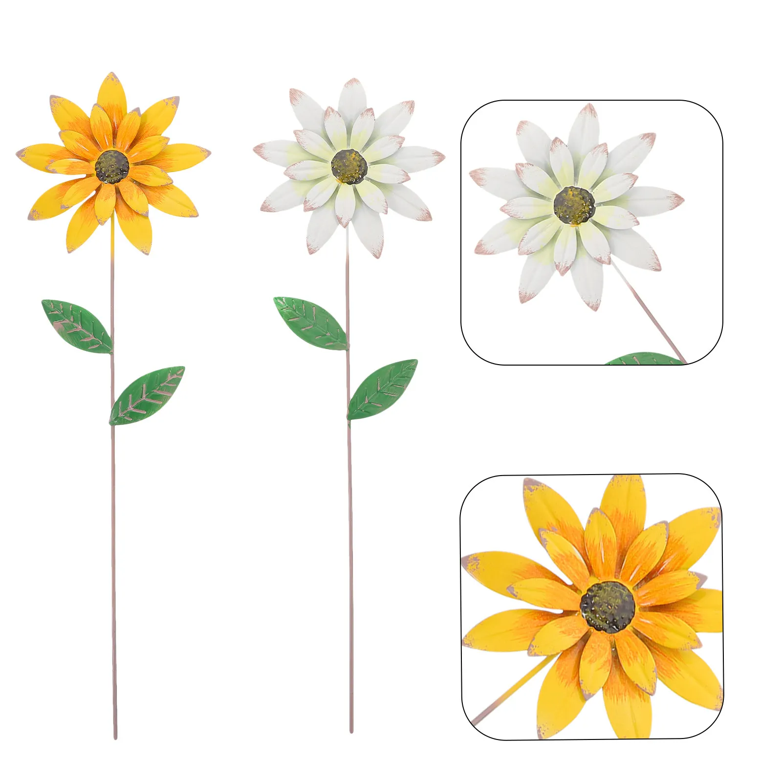 

2Pcs Iron Art Flower Garden Stakes Metal Outdoor Yard Decoration Spring Patio Lawn Stakes Front Yard Decorative Garden Signs