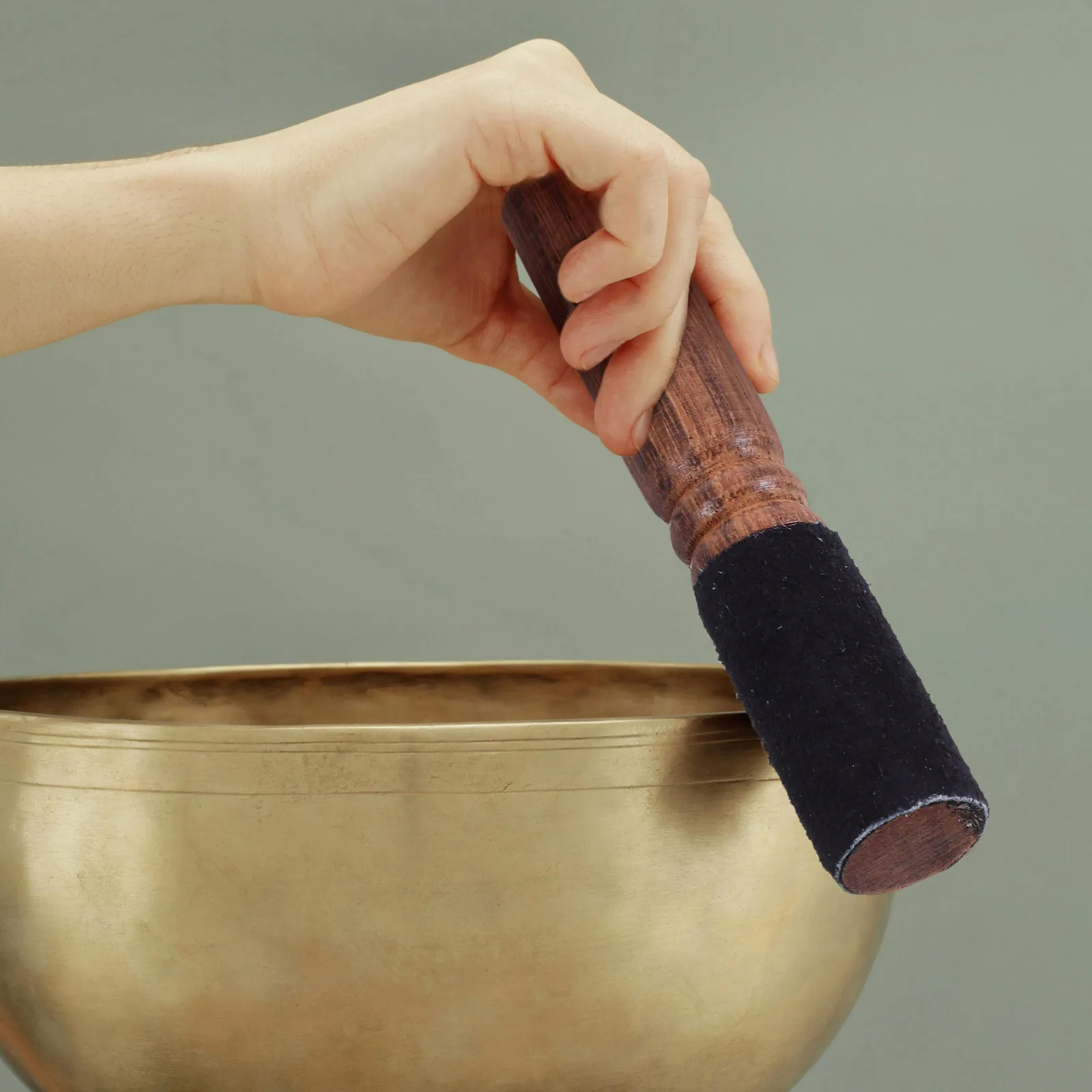 

Premium -Wrapped Handmade Singing Bowl Mallet Durable Peach Wood Tibetan Meditation Tool Resonance Striker For Gong Suede
