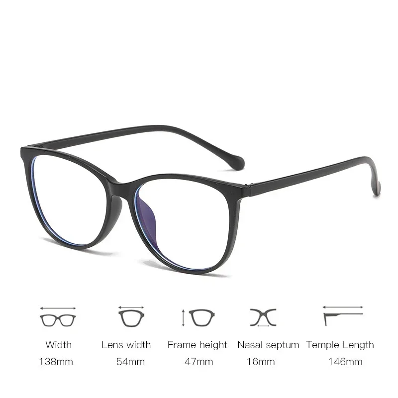 Fashion Cat Eye Gradient Plain Eyeglasses Trending Blue Light Blocking Optical Glasses for Women Men Ultralight TR90 Eyewear