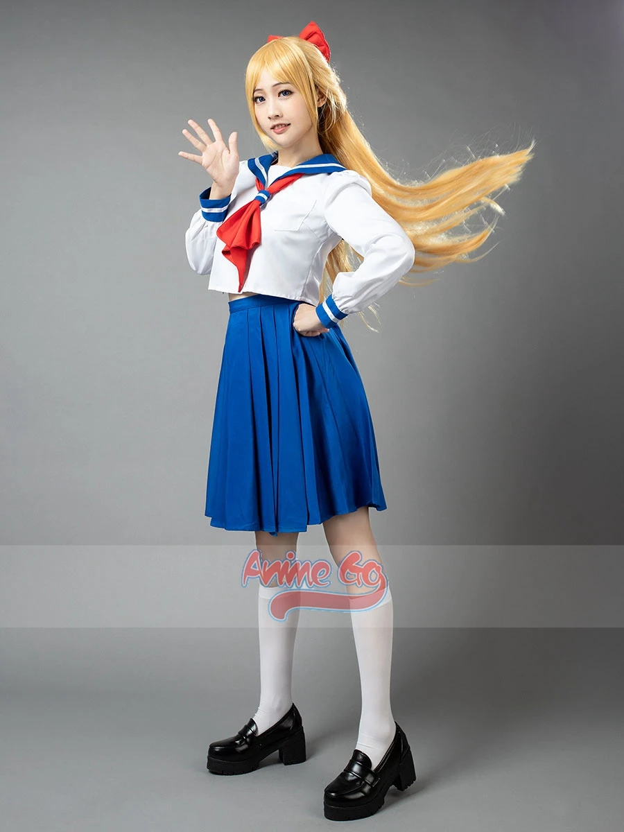 Anime Crystal Sailor Venus Minako Aino Cosplay Costume School Uniform Suit mp003719