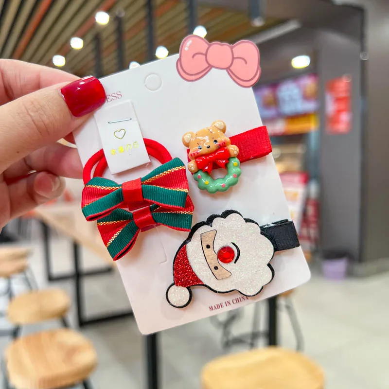 2025 Neuankömmling 3 Stück Weihnachts-Haarspangen für Mädchen – funkelnde Weihnachtsmann-Enten-Haarnadeln, festliche Party-Dekoration