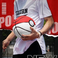 High Quality White Red PU Basketball Official Size 7 Professional Basketball with 4 Layers Outdoor Indoor Durable Ball 2