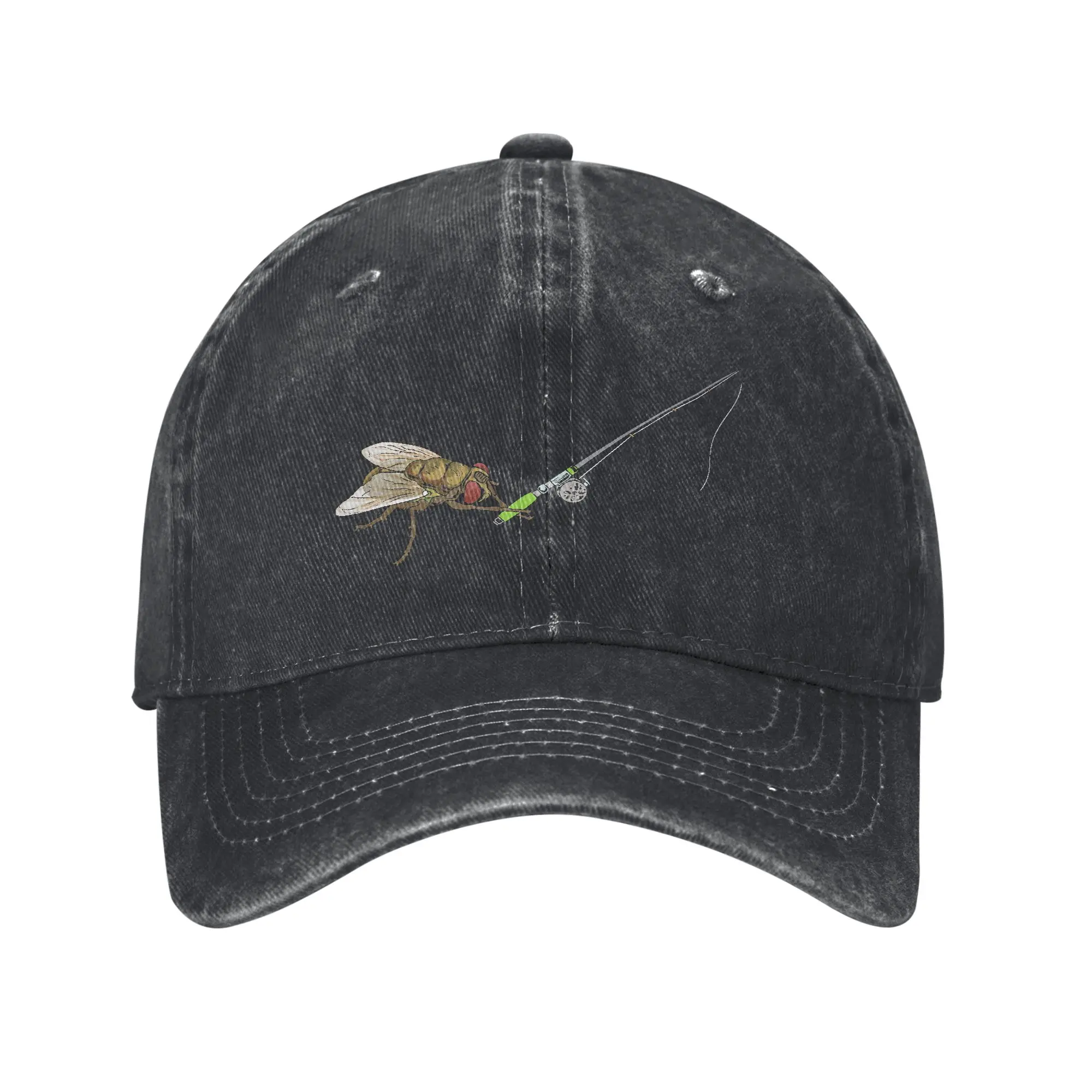 Fly Fishing Fisherman Pun Funny Joke Baseball Caps Distressed Denim Sport Headwear Unisex Outdoor Workouts  Adjustable Hat