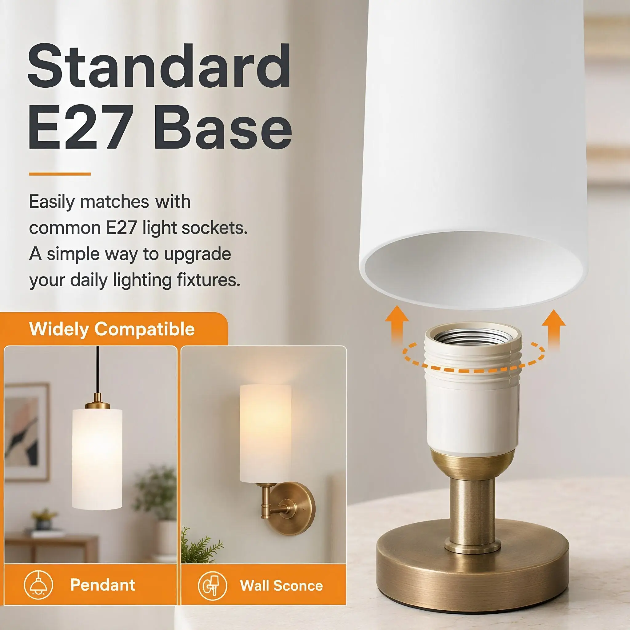 Glass Lamp Shade Cylinder Replacement for Pendant Light Ceiling Fixture Wall Sconce Hanging Lamp Decorative Light