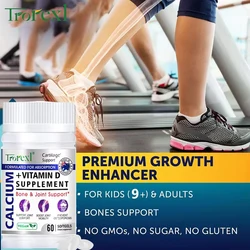 Trorexl Height Growth Pills Calcium Supplement Vitamin D3 Vegetarian Softgels Help Grow Taller,Immune & Bone Health Healing