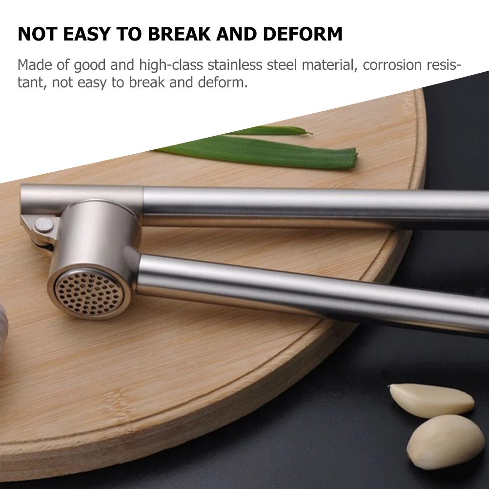 

Household Garlic Presser Manual Stainless Steel Mincer Uniform Holes Delicate Mince Kitchen Accessory Multipurpose Garlic Mincer