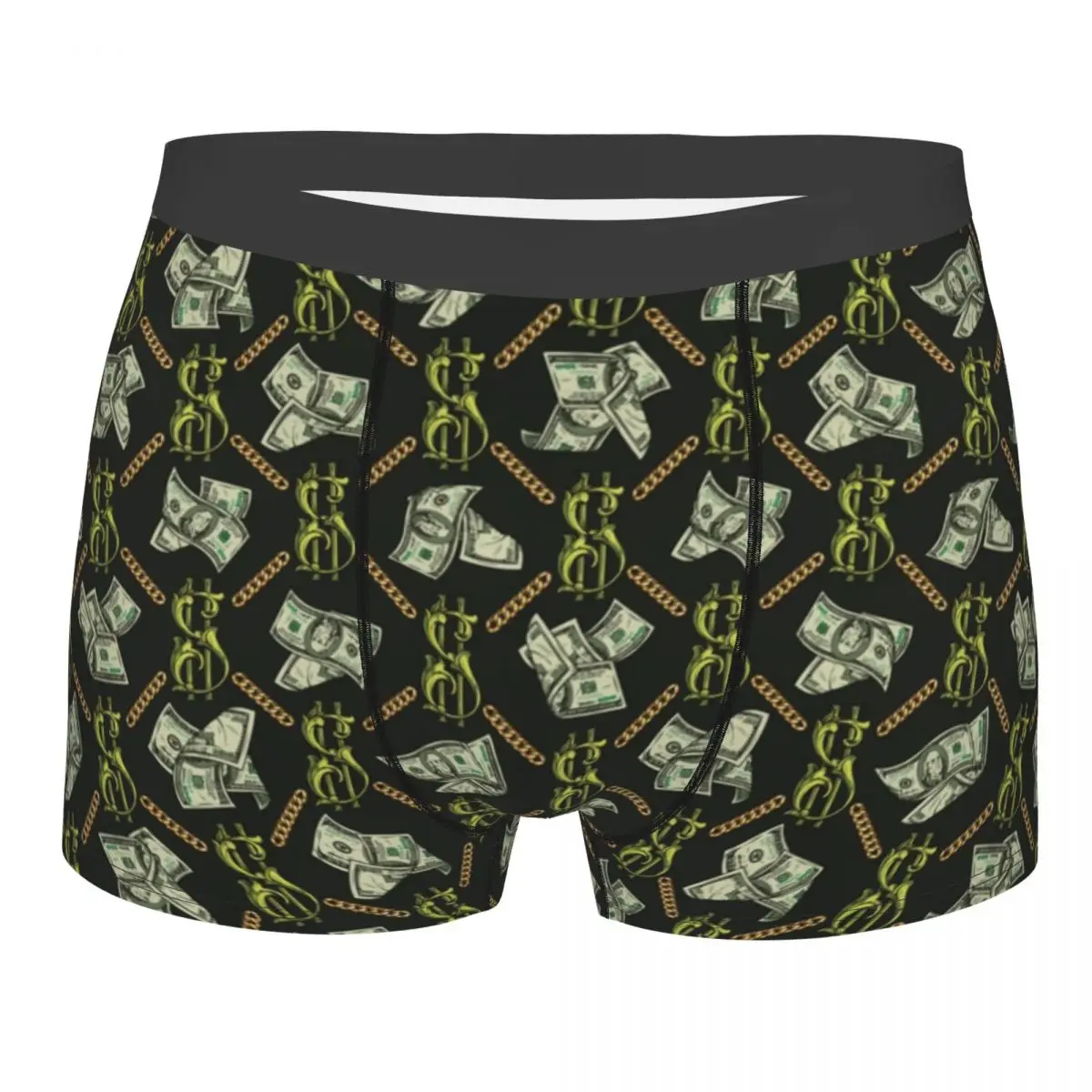 

Novelty Boxer Vintage Dollars Bill Shorts Panties Briefs Men's Underwear Money Pattern Breathable Underpants for Homme Plus Size