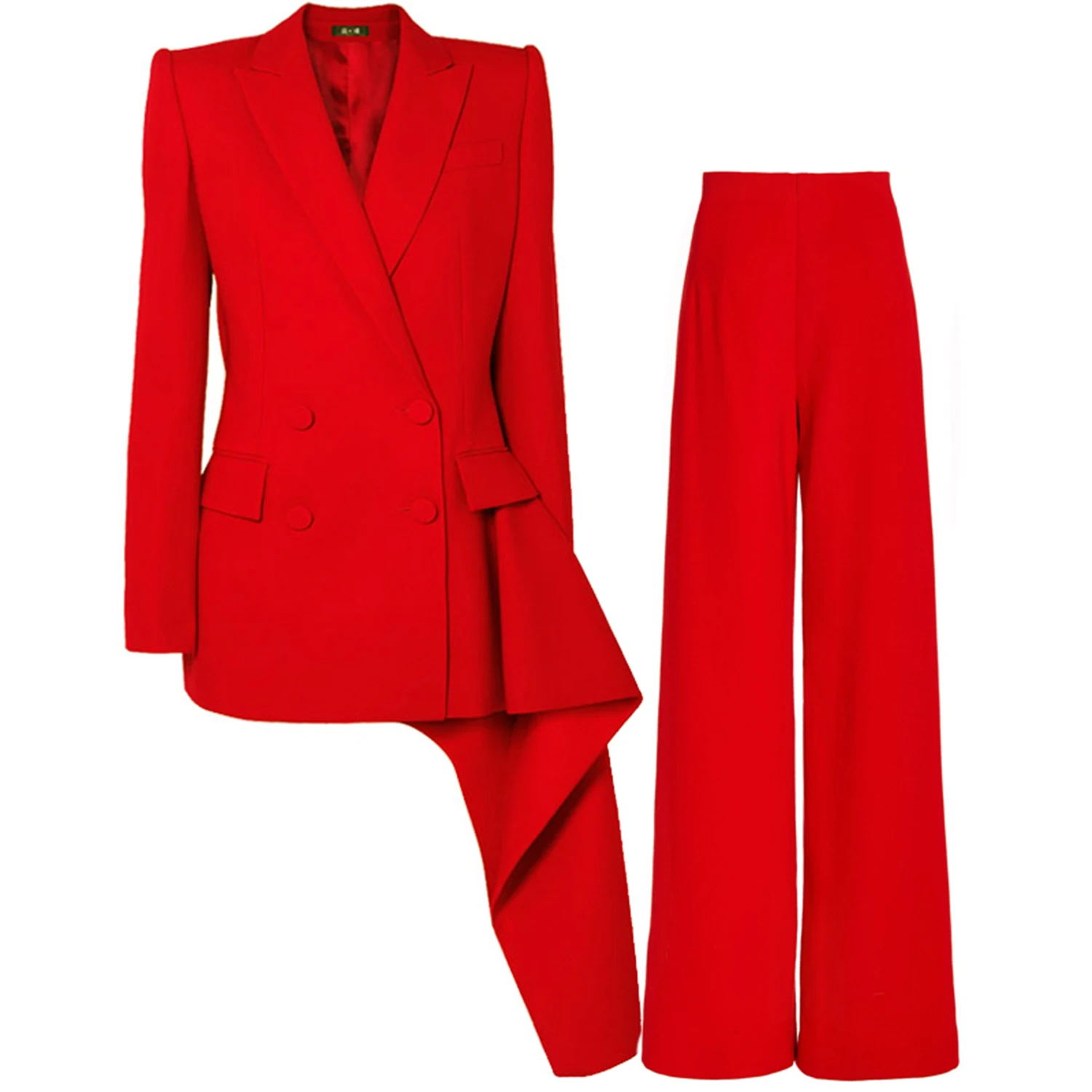 Allingentle الأحمر PantSuit المرأة 2 قطعة دعوى مجموعة أنيقة بدل رجالي مجموعة الأعمال حفلة السترة مكتب ملابس العمل تخصيص #4