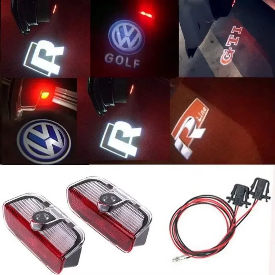 

2/4p Car LED logo door projection welcome light for VW R Golf 5 6 7 GTI GTD GTE 7N Touareg CC Passat B6 B7 B8 B9 C6 C7 C8 Tiguan