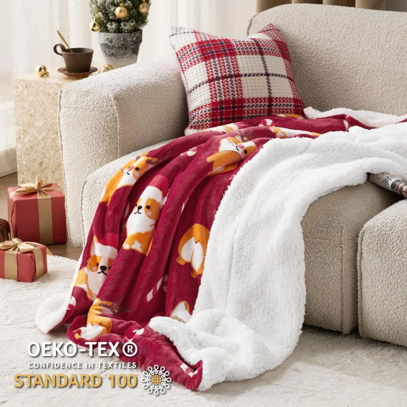 Bedding Christmas blanket Soft and warm Sherbach dog blanket suitable for sofa and bed office