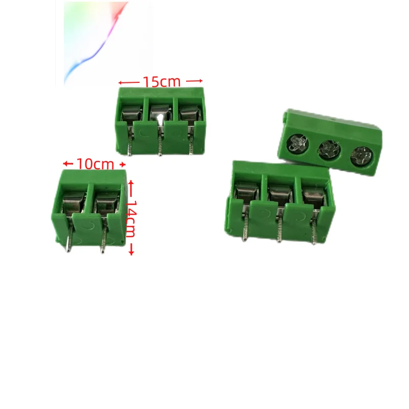 10 Uds KF301- 2P tornillo 5,0mm bloque de terminales 2 pines 3 pines conector de bloque de terminales pcb