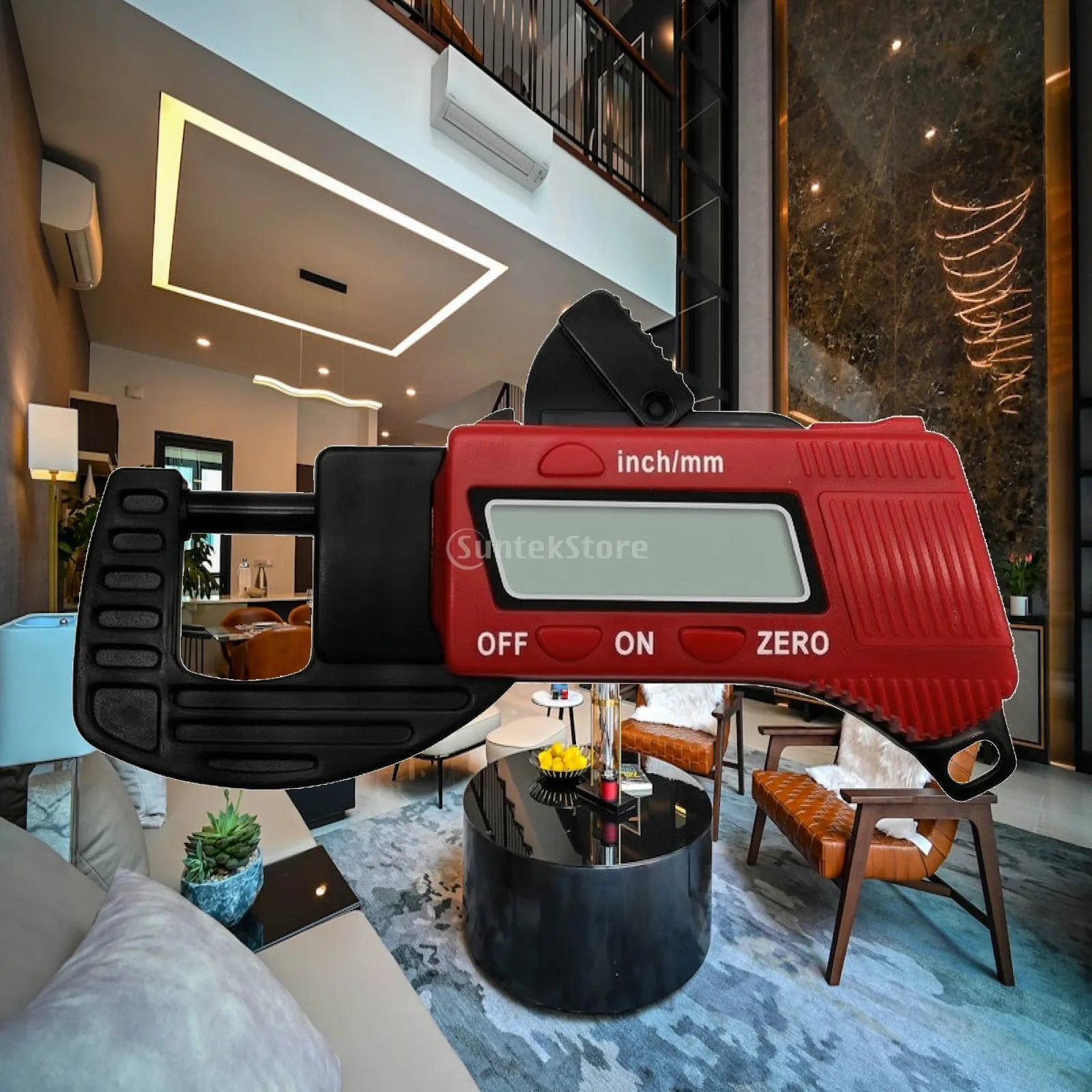 Compact Digital Thickness Gauge with Zero Reset Function for Plastic Sheet Metal Testing