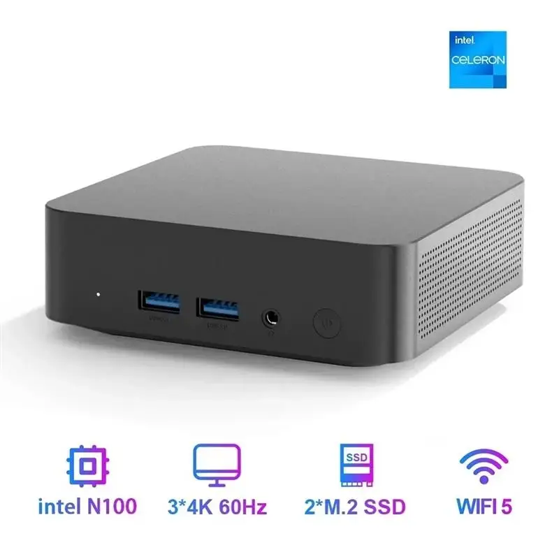 New! T9 Mini PC Intel Alder Lake N100 Windows 11 Ultra Small Pocket Computer Dual SSD Full Function Type-C 4K 60Hz RGB