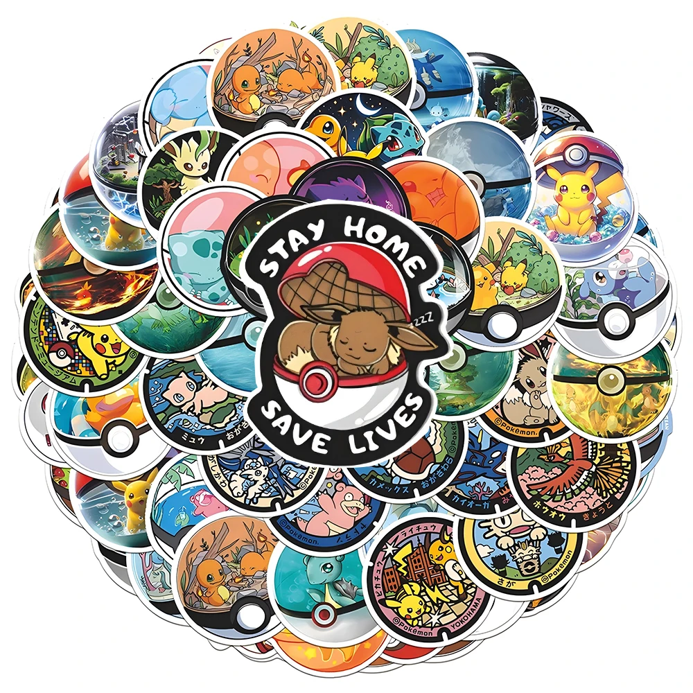 10/30/71pcs Pokemon Ball Stickers Cute Cartoon Decals Toy DIY Skateboard Phone Bike Car Kawaii Pikachu Sticker Gifts view 4