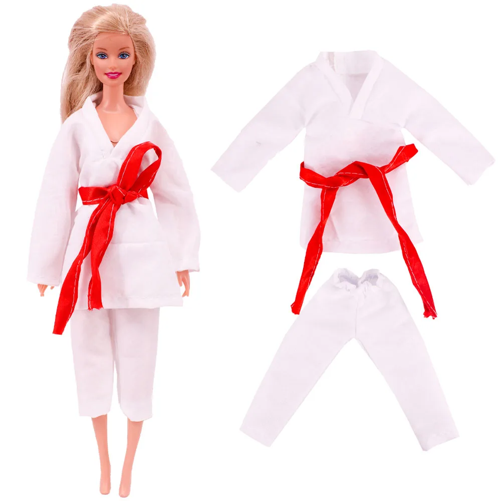 Pop Doll Clothes Taekwondo Uniform Martial Arts Clothing Fighting Suit For BJD&Barbis Doll Clothes Accessories For Girl's Gift