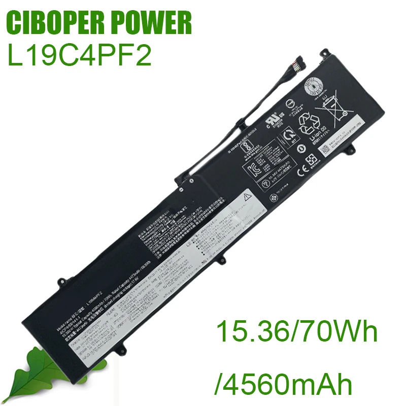 CP Laptop Battery L19C4PF2 5B10X18187 L19M4PF2 SB10X18189 SB10X18190 70Wh/4560mAh For Yoga 7-15IMH05 S750-15 Series