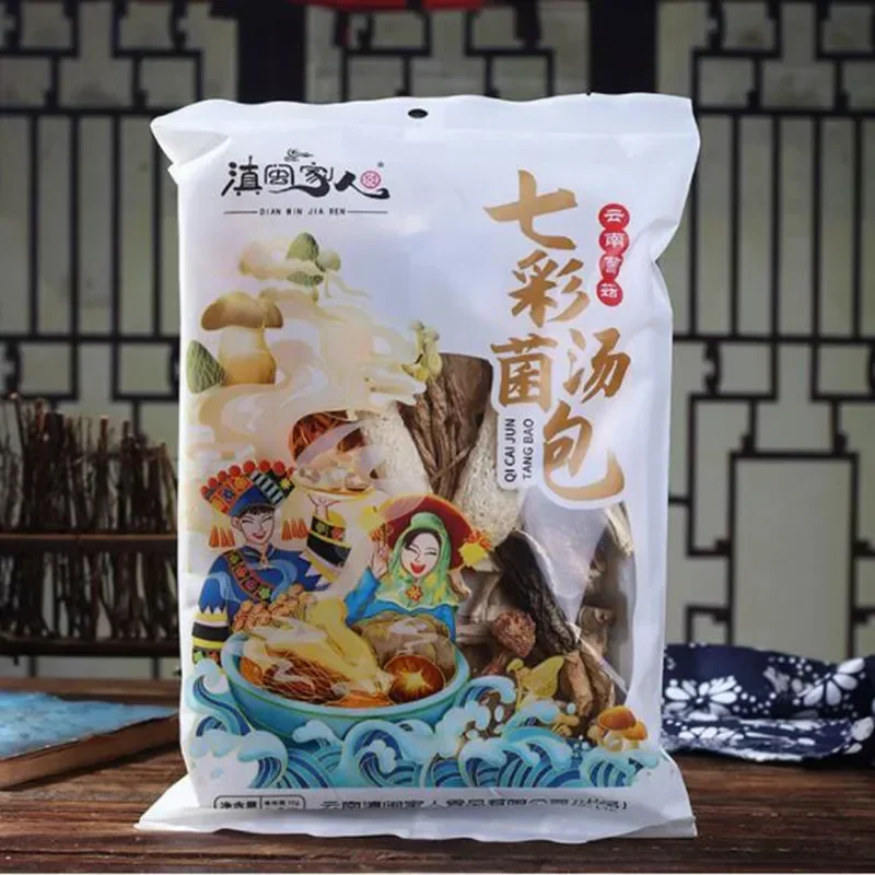 Colorful Mushroom Soup Bag 200g Dried Mushroom Soup Hot Pot Soup Base Ingredients Morchella