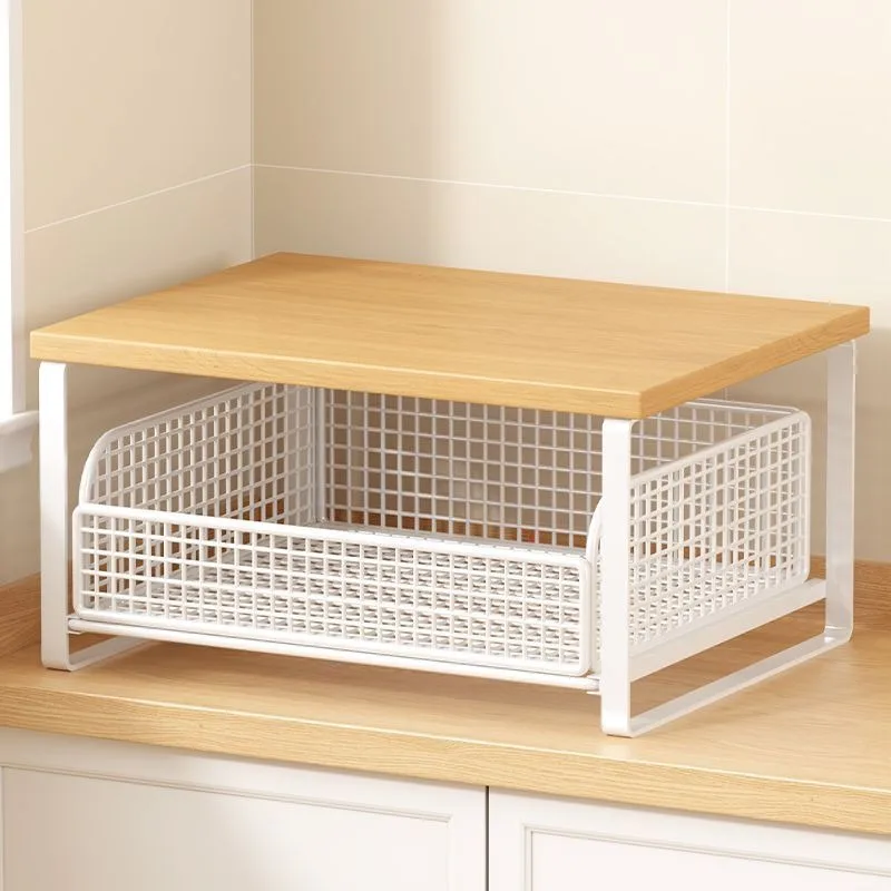 Suporte para impressora de mesa com espaço para guardar documentos e gaveta – organizador de escritório multifuncional.