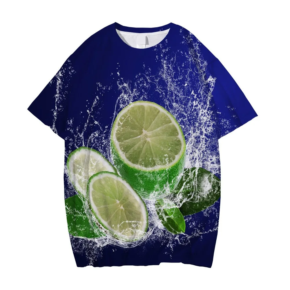 Summer Fashion Cool Fruit Party Men's t-shirt new Trend Comfortable Leisure Print Fun Oversized Round Neck Short Sleeve Tees Top