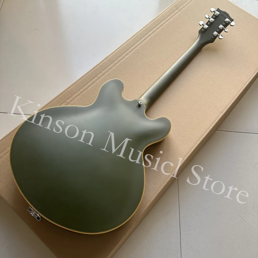 Dark Green Jazz Electric Guitar,Tremolos System Bridge,in stock