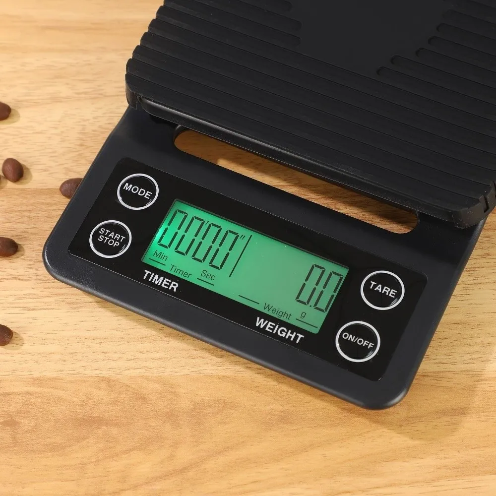 High Precision Drip Coffee Scale Digital Display LCD Display Kitchen Digital Scale Battery-powered Non-slip Coffee Brewing Scale