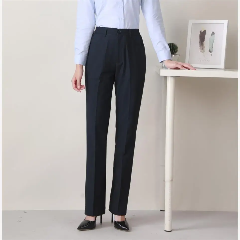 

New Women's Busin Pants orm Formal Trousers Straight Leg Long Pants Office Workwear Profional Suit Pants