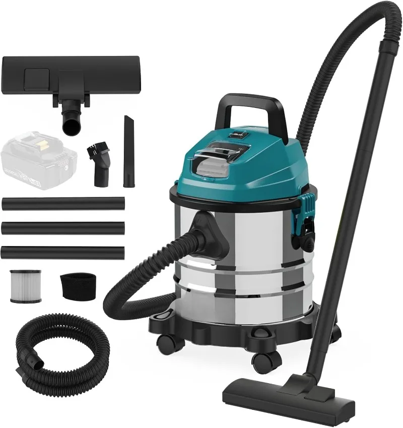 

4 Gallon Cordless Shop Vac Compatible with Makita 18V Battery, Cordless Shop Vacuum Wet and Dry with 16 Kpa Strong Suction & Blo