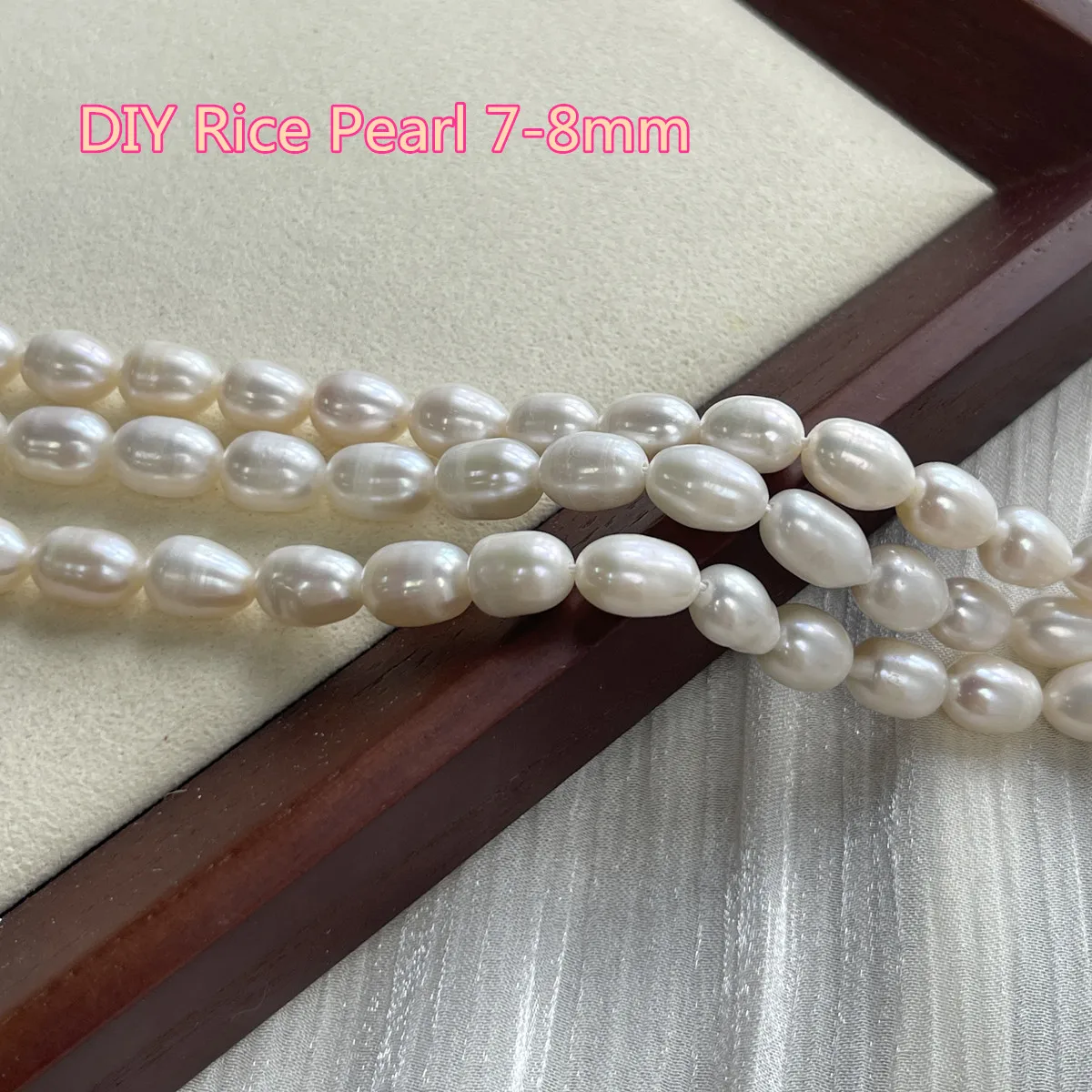 

Natural Freshwater Pearl Rice Pearl 7-8mm For Jewelry Making DIY Bracelet Earrings Necklace Accessory