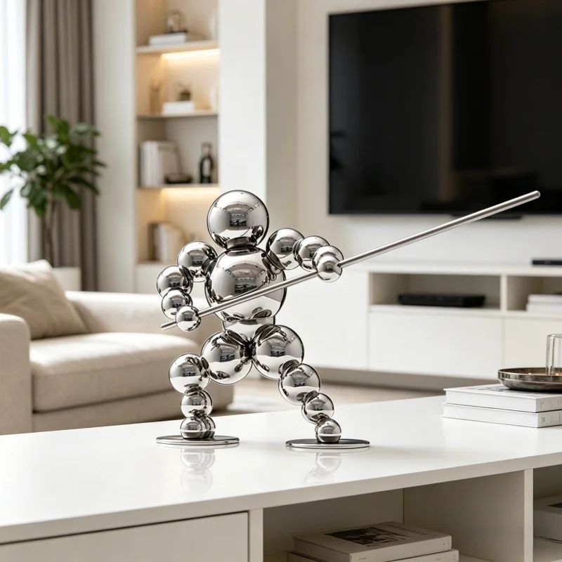 Spirit of warrior Stainless Steel Sculpture Ornament for Home Office Villa Hotel Corridor Decor Interior Artwork