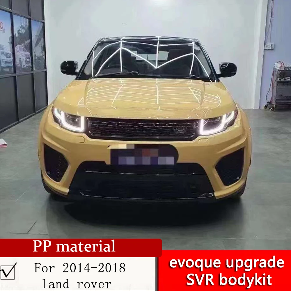 For 2014 to 2018 land rover evoque upgrade SVR bodykit the evoque SVR sport front bumper black grille rear bumper with quad tips