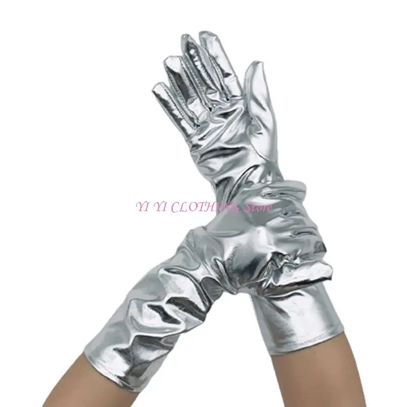 N5KF Metallic Gloves Party Accessory for Opera Stage Shows Nightclub Christmas