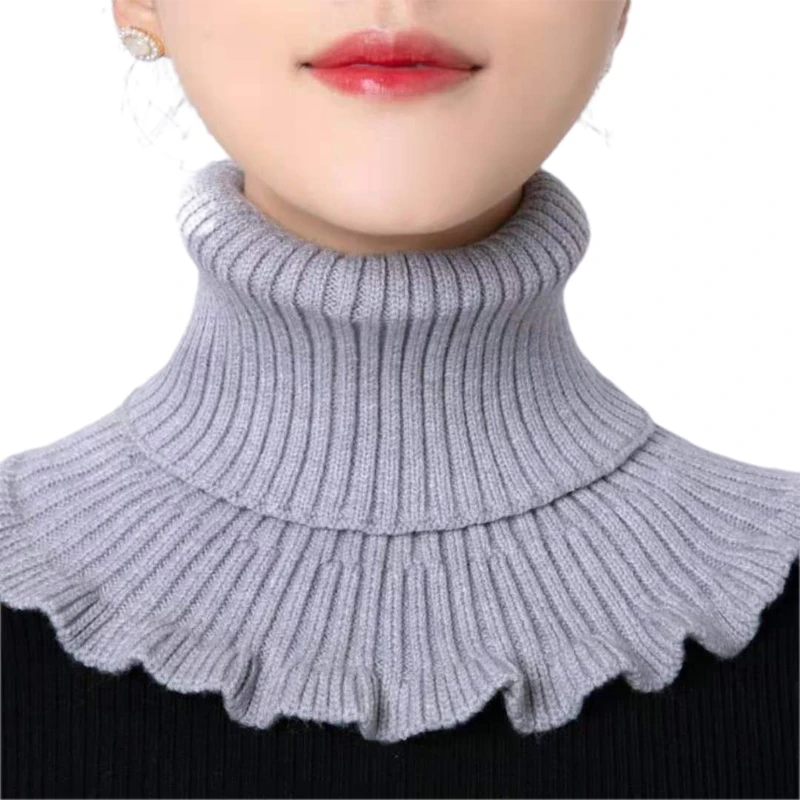 Elastic False Collar Turtleneck Fake Collars Detachable Knitted Fake Collar Decorative Blouse Dickey Collar Neck Warmer