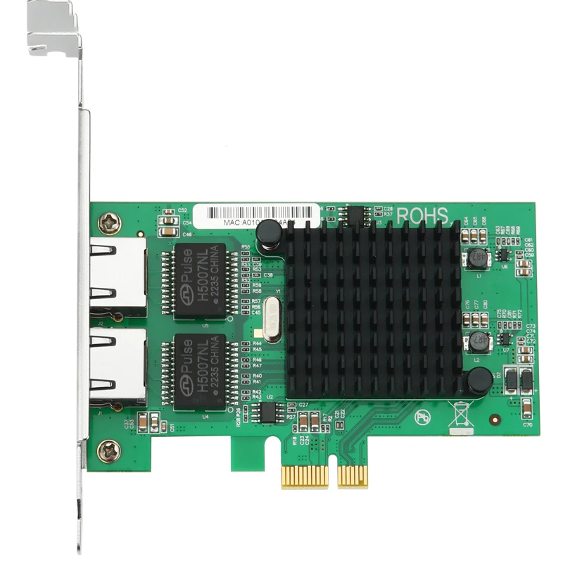 듀얼 포트 PCIe 기가비트 이더넷 카드, 2x1000Mbps LAN 어댑터 RJ45, Windows/Linux용 데스크탑 PC/서버용 PCI-E X1 네트워크 카드