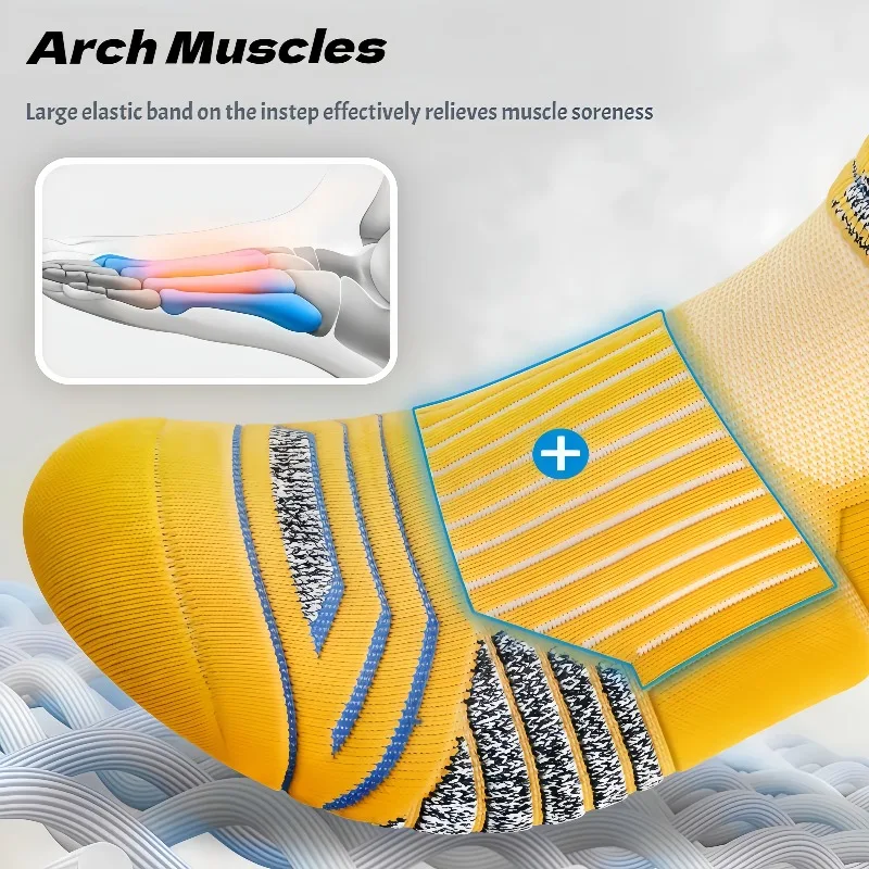 Calcetines Profesionales para Maratón, para Hombre, con Base Acolchada, para Deportes, Ciclismo, Baloncesto, Prevención 