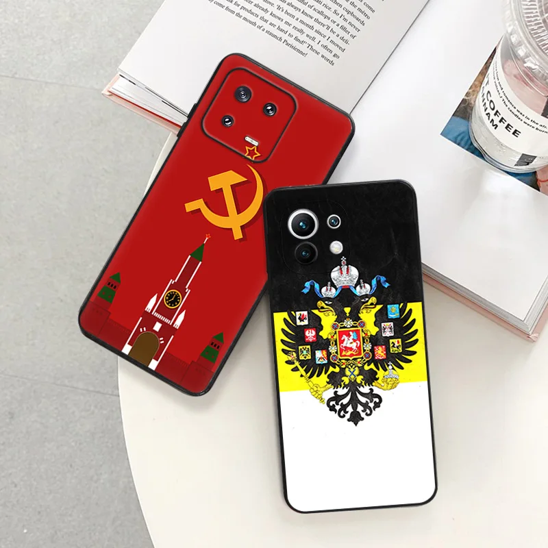 Matte Phone Cases For Redmi 12 12c 13c Note12 Note13 Pro Vintage Russia Flag Xiaomi 13 Lite 12x 12t 12s 4G 5G Soft Black Cover