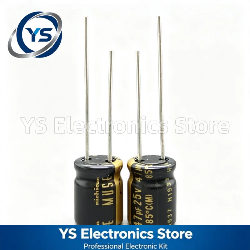 10pcs/lot Nichicon MUSE KZ 47UF25V 10x12.5mm UKZ1E470MPM1TD 25V47UF 47UF 25V Hi-Fi Audio Capacitor Copper Feet New and Original