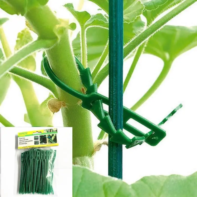 13cm Green Garden Cable Ties 100Pcs Nylon Plant Ties Reusable Garden Binding Wire for Flower Vine Plant Support