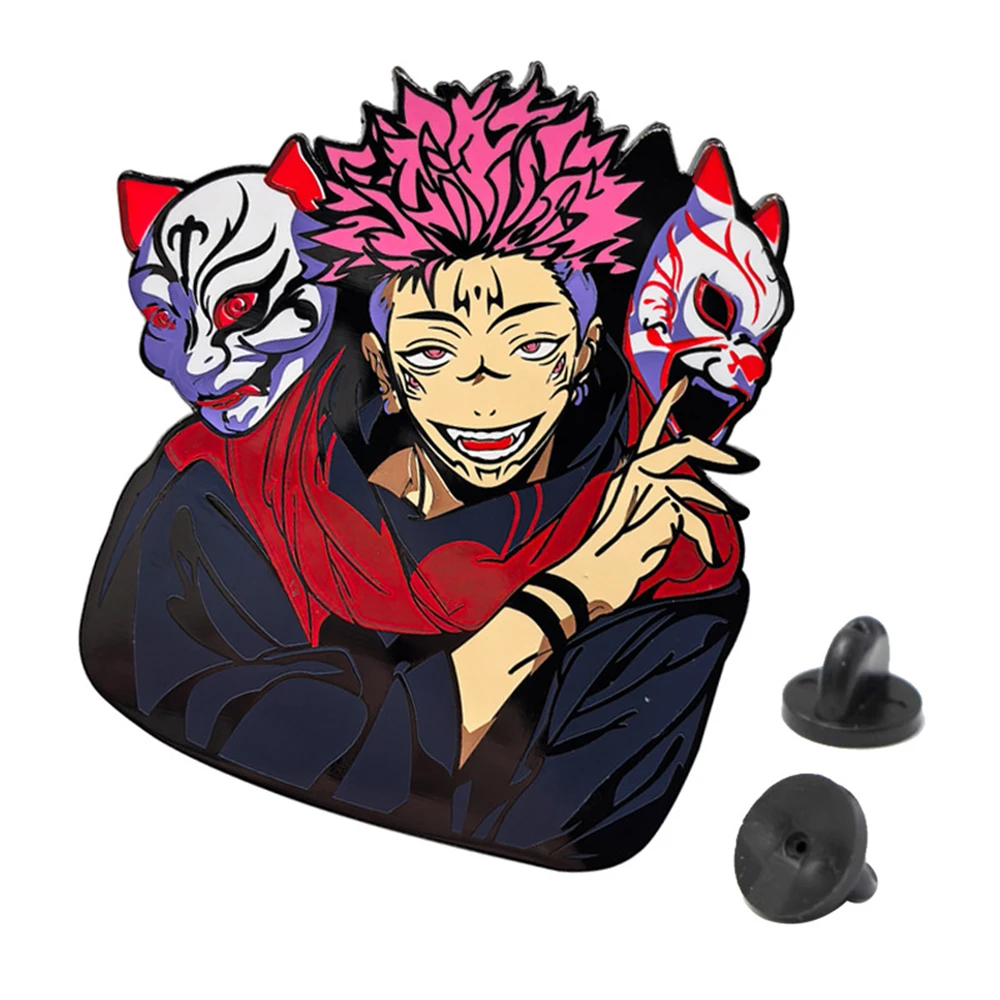 أنيمي Jujutsu Kaisen Ryomen Sukuna تأثيري حلي شارة دبوس اكسسوارات ظهره قلادة دعامة معدنية بروش