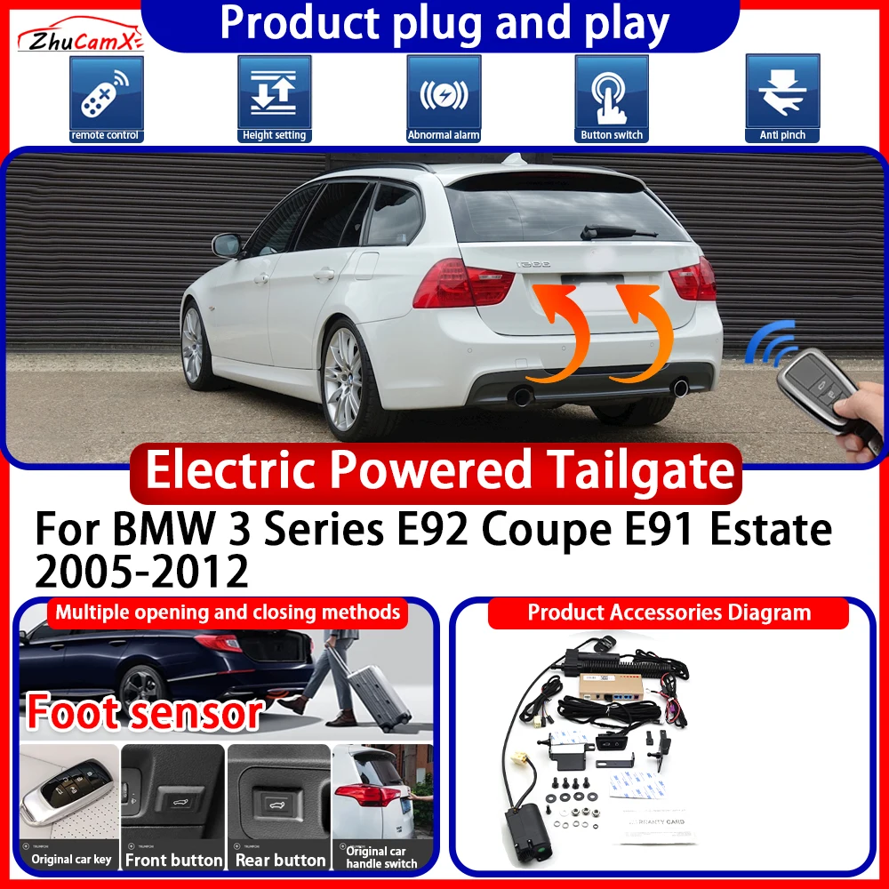 ZhuCamX Electric OEM Powered Tailgate for BMW 3 Series E92 Coupe E91 Estate 2005-2012 Anti Pinch Smart Intelligent Control Gate