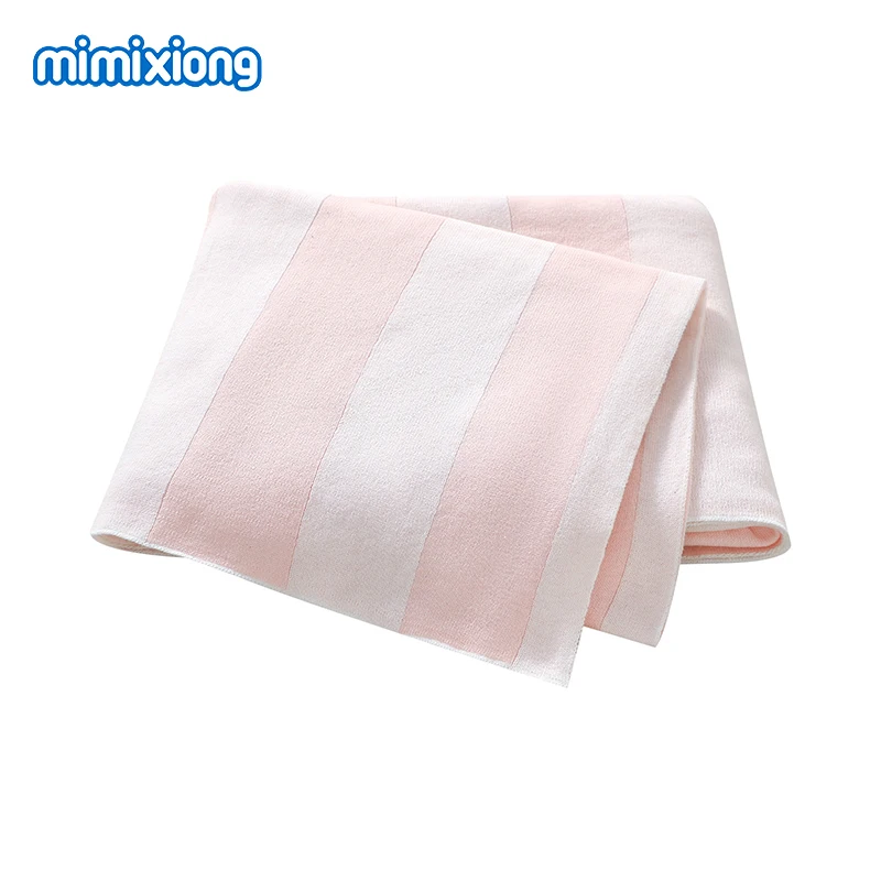 Mantas de algodón para bebé, edredones tejidos a rayas unisex para recién nacidos, súper suaves para bebés, niños y niñas, mantas para cochecito, envolturas y mantas a cuadros.